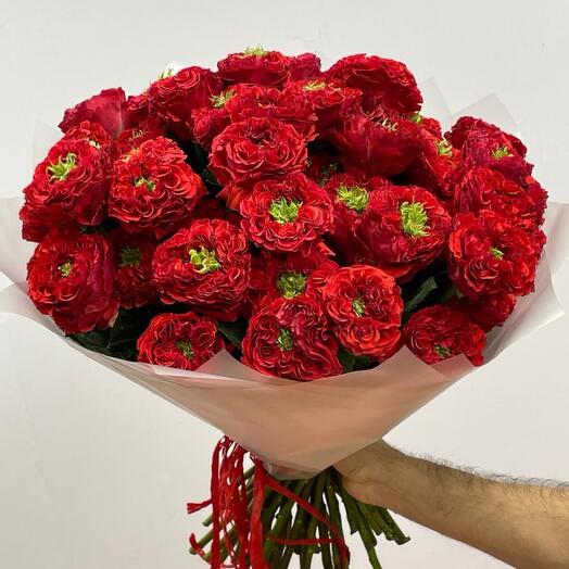 Пионовидные розы. 51 Роза ред монстр