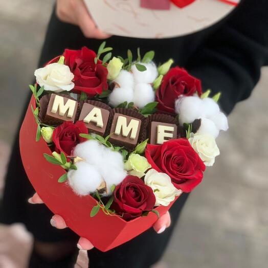 Конфеты с цветами для мамы