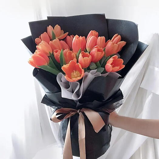 Premium Orange Tulips: Elegance in Every Petal