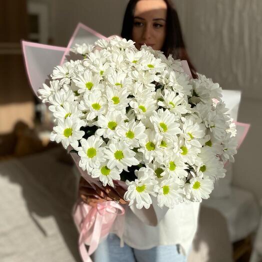Букет ромашек в нежной упаковке 🌸