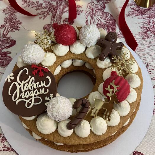 Открытый медовик «Рождественский венок»