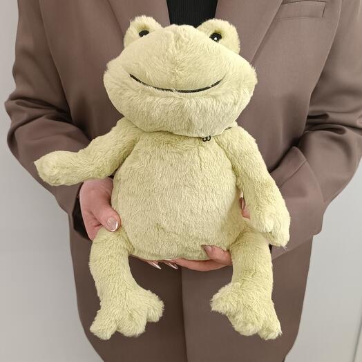 Игрушка мягкая лягушка Фисташка, 26 см