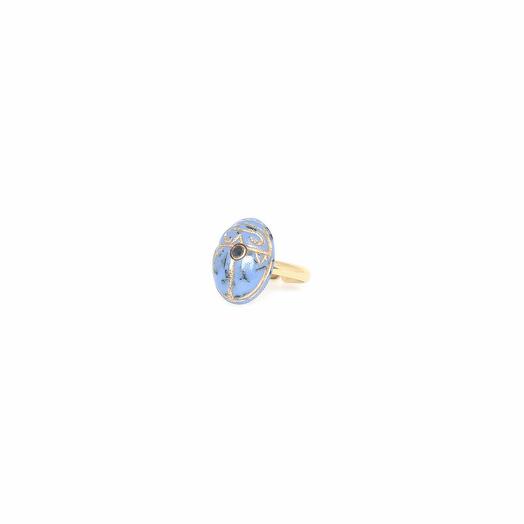 Кольцо Franck Herval, Layla, разъемное, скарабей, кристалл Swarovski, FH25.1-19-63681 синий