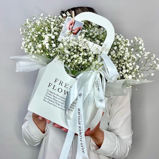 «Блен-де-блан» композиция из гипсофилы