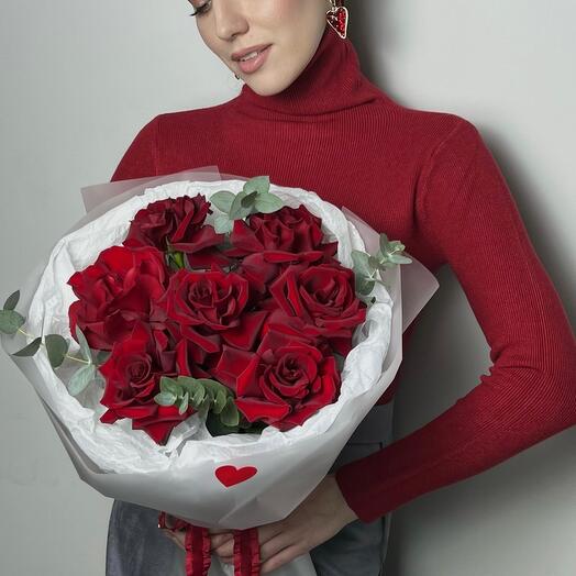 Моно из французских роз «Красный бархат»