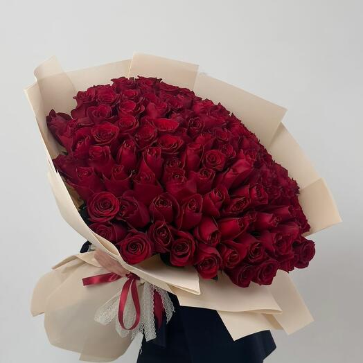 Монобукет из 101 розы (90 см)