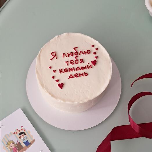 Бенто-торт на годовщину Я люблю тебя на 14 февраля, сердце