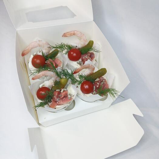 Капкейки закусочные солёные с рыбкой