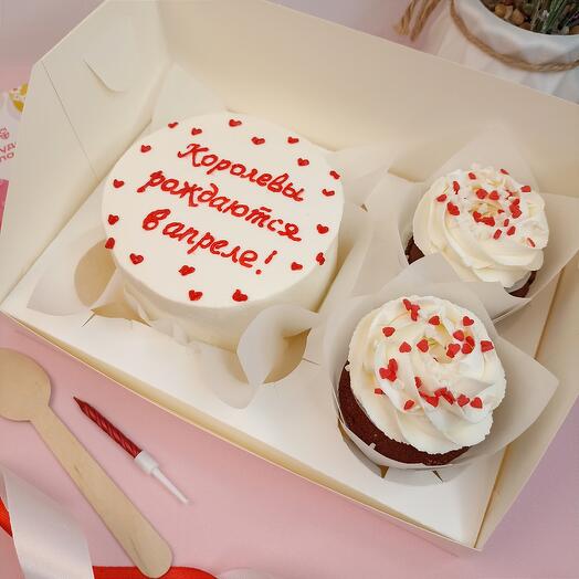 Bento-pastel + cupcakes. Regalo de cumpleaños