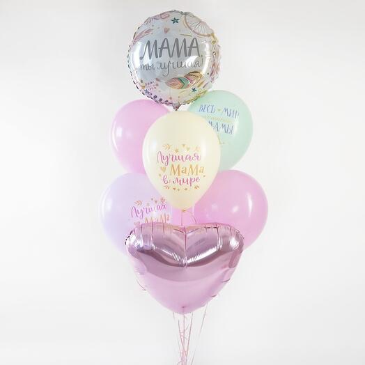 🎈Набор "Любимой маме"/2 фольгированные/5 латексные шар/Доставка Уфа