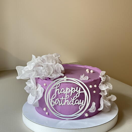 Cake with Waffle flowers