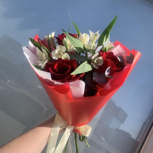 Букет красное и белое