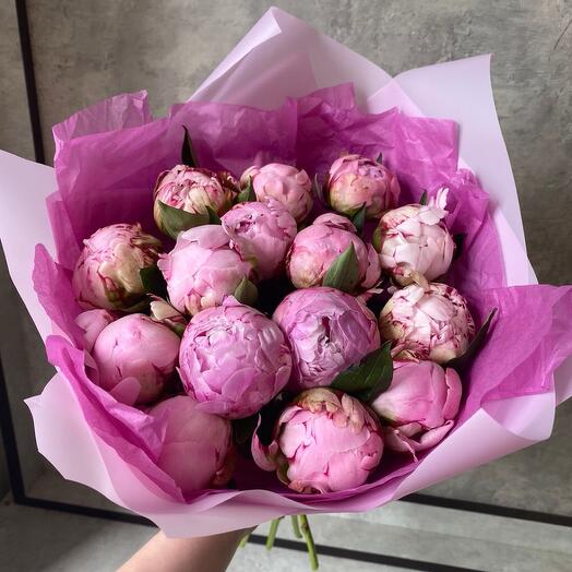 Розовые нежные пионы