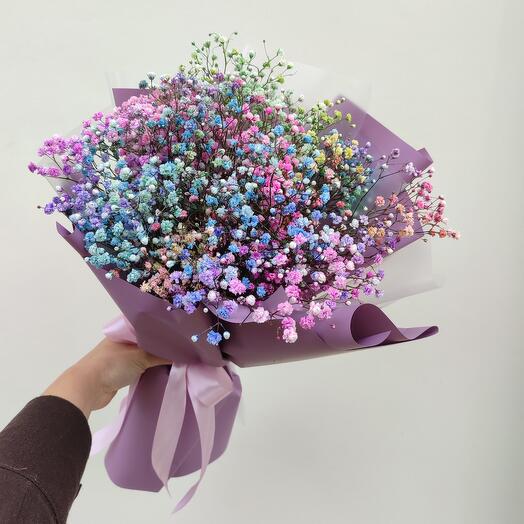 Букет цветной гипсофилы