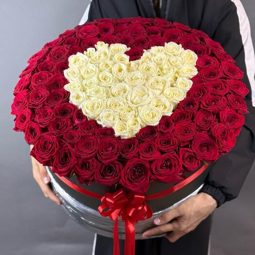 Сердце из Роз микс