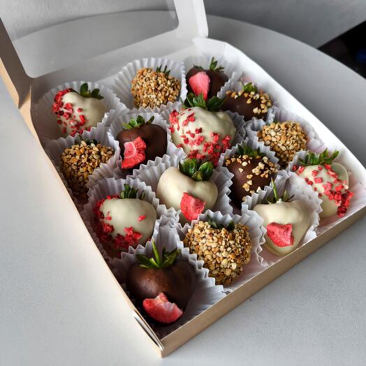 🍓клубника в шоколаде 😋🍫 15 штук, для мамы, жене, девушке, подруге, коллега, сестре, бабушке