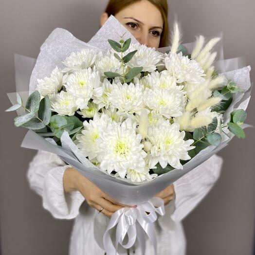 Воздушные кустовые хризантемы «НЕБО»🤍