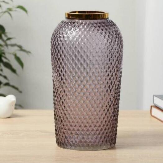 Ваза «Киркинес», d=8.5 см, 26×13 см, стекло, лиловый