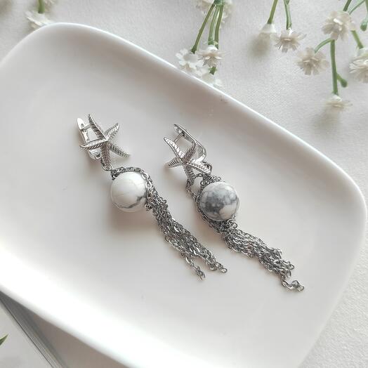 Серьги "медуза" с цепями