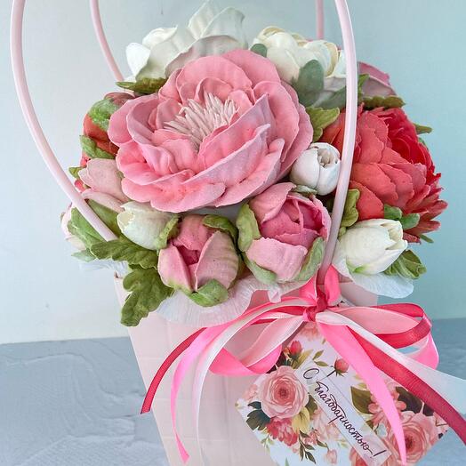 Зефирный букет в сумочке