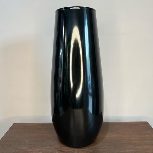 Ваза черная стеклянная