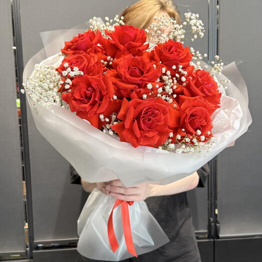 Французская Роза красная 9 шт