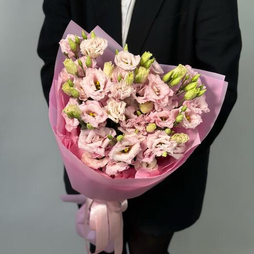 Моно букет GF из розовых махровых эустом