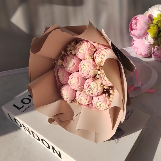 11 шоколадных пионов Chocolate pink peonies