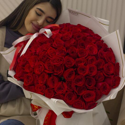 101 красная Роза 60-70см