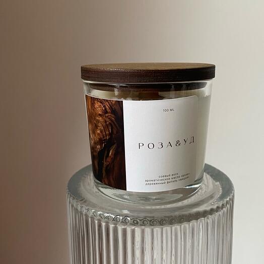 Аромасвеча «Роза и Уд» 100ml