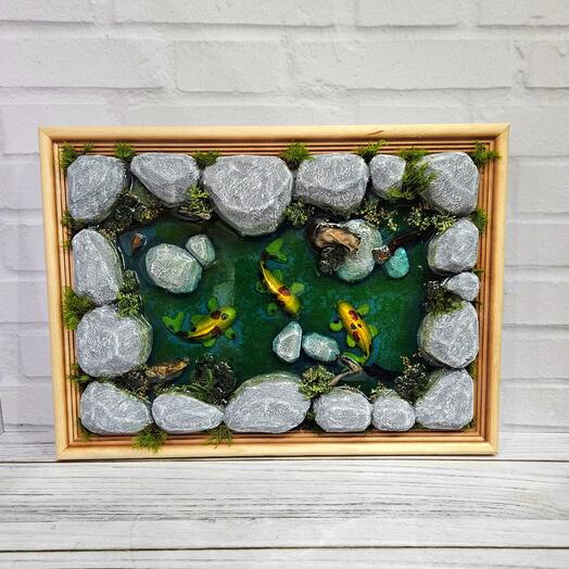 Картина с карпами кои 3D