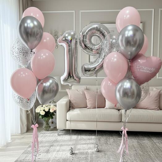 Набор воздушных шаров доченьке