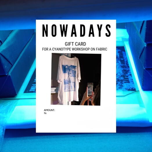 Gift card for a cyanotype on fabric