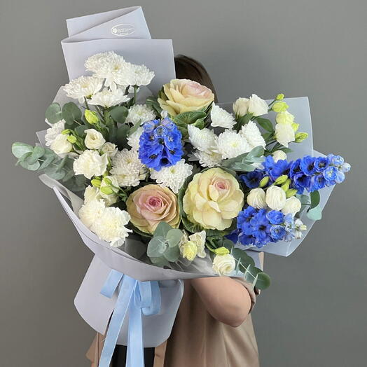 Цветы Букет Art Flowers Лёд и лазурь