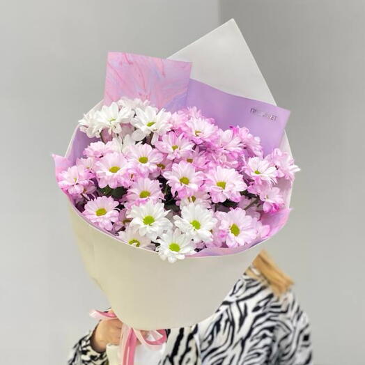 Букет из 5 хризантем ромашек 🤍💗