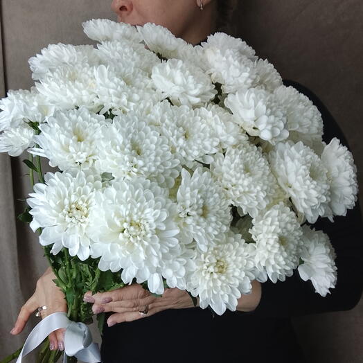 Хризантема кустовая белая