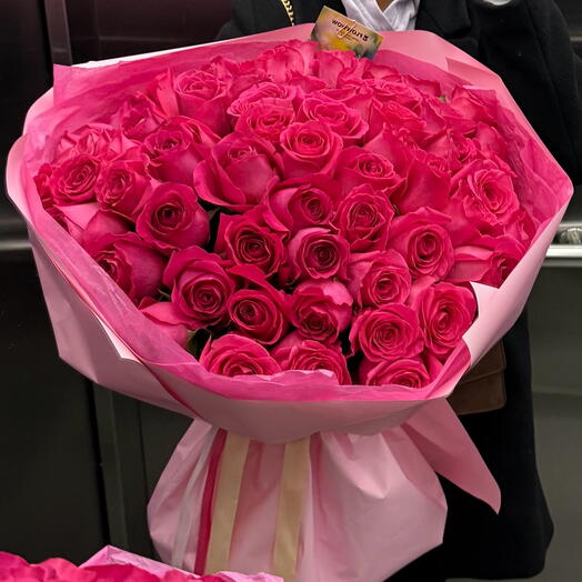 Букет из 51 розы сорта Pink Floyd