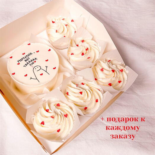 Большой набор бенто «мамулик, вот тааак лю» + 5 капкейков