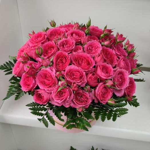 Цветы в коробке,, малиновый аромат