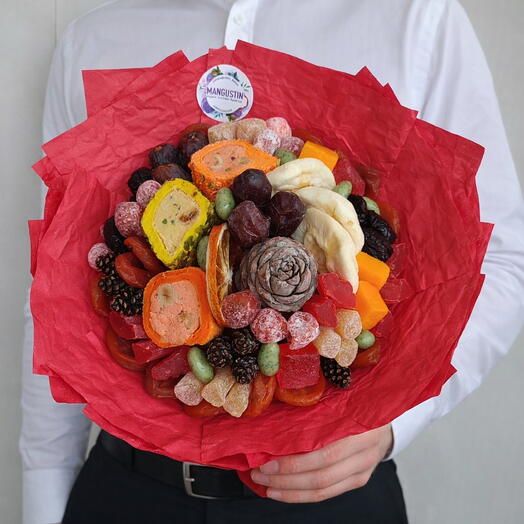 Букет из сухофруктов и премиального рахат лукума