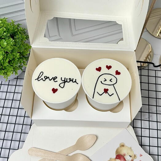 Бенто-торт в стакане набор на 14 февраля,влюблённым, cake to go Love you парню,девушке