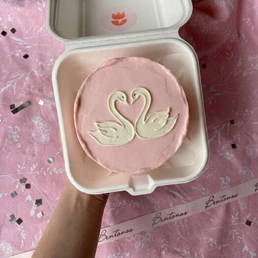 Бенто торт на День Святого Валентина Лебеди, коллекция «14 февраля»