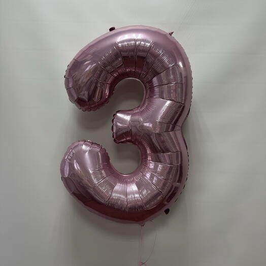 Цифра нежно розовая «3»