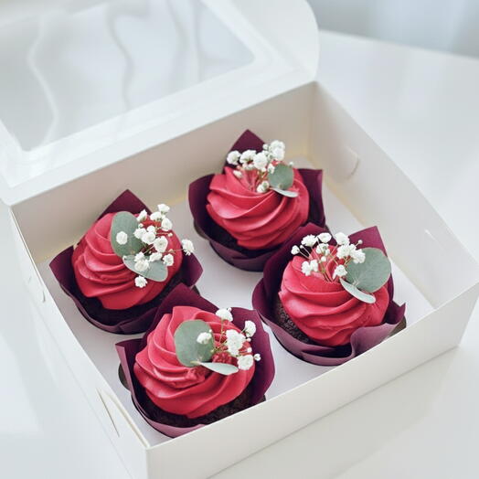 Cupcakes Роза, 4 штуки