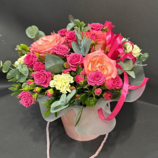 Flowers in a box bright day