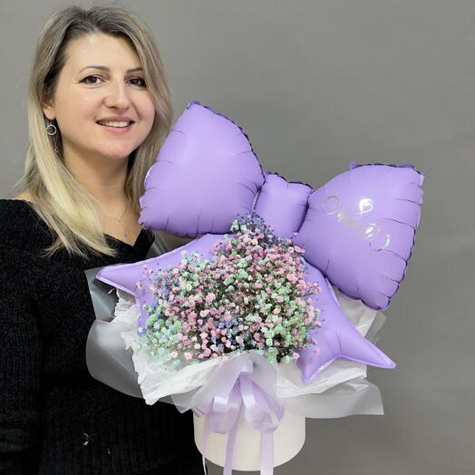 Гипсофила с бантом сирень