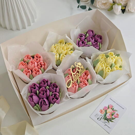 Набор капкейков тюльпаны