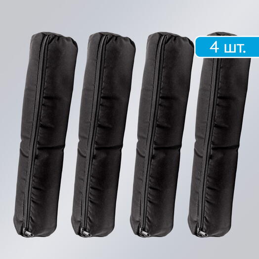 Валик ECO BODHI (4 ШТ!) для спины и шеи с регулируемой плотностью, черный, 40 х 10 см (2 чехла)
