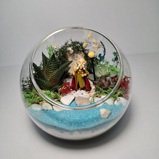 Мини флорариум шар - цветы близким