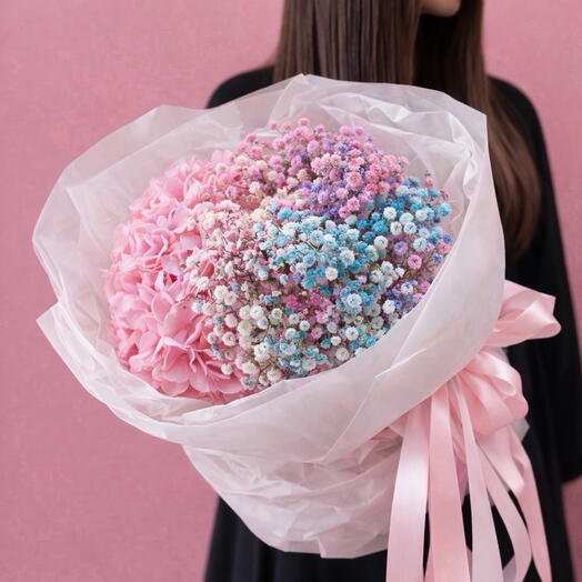 🌸Bouquet of hydrangeas and gypsophila